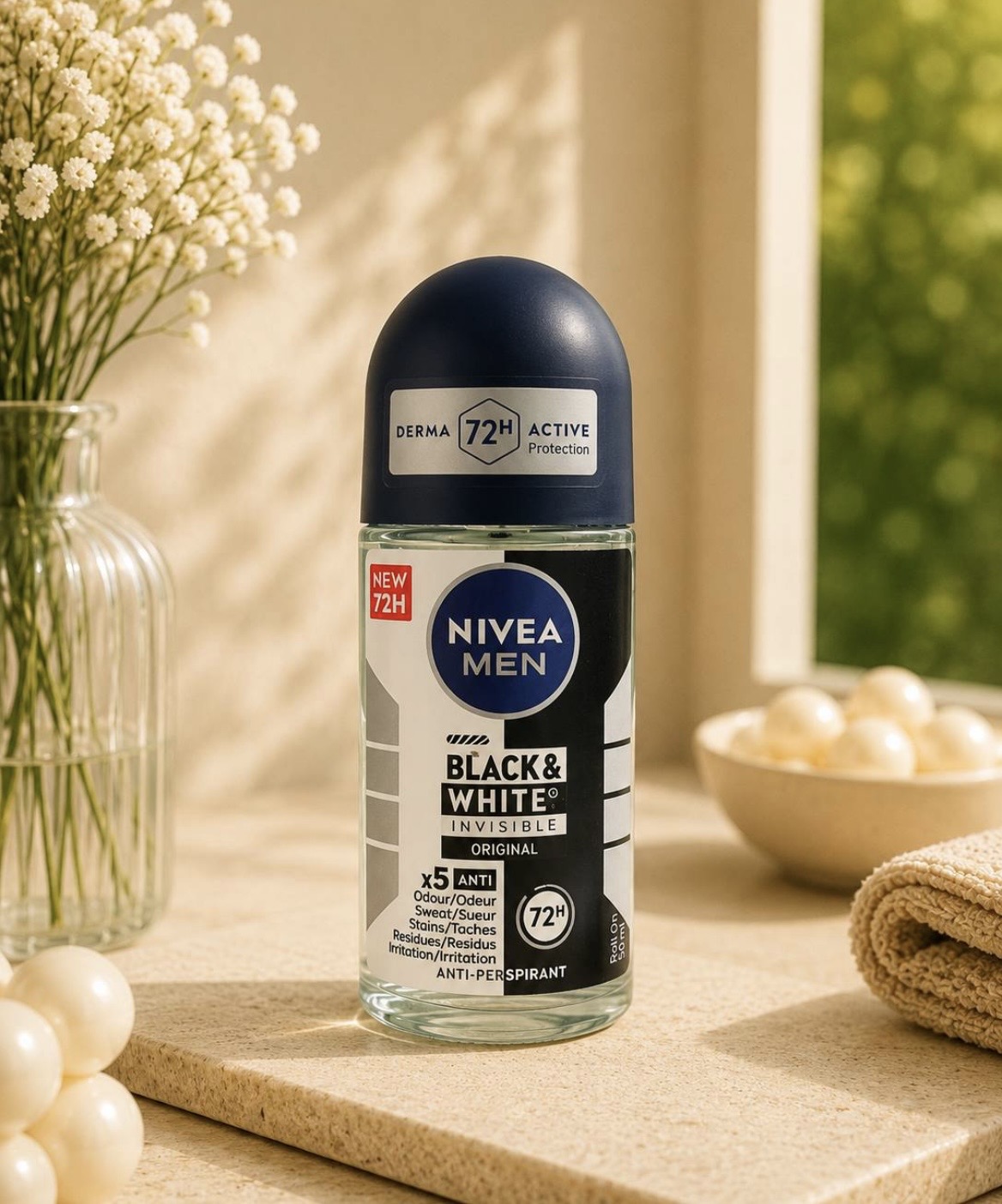 مام مردانه نیوا اورجینال 50 میل مدل black white invisible original