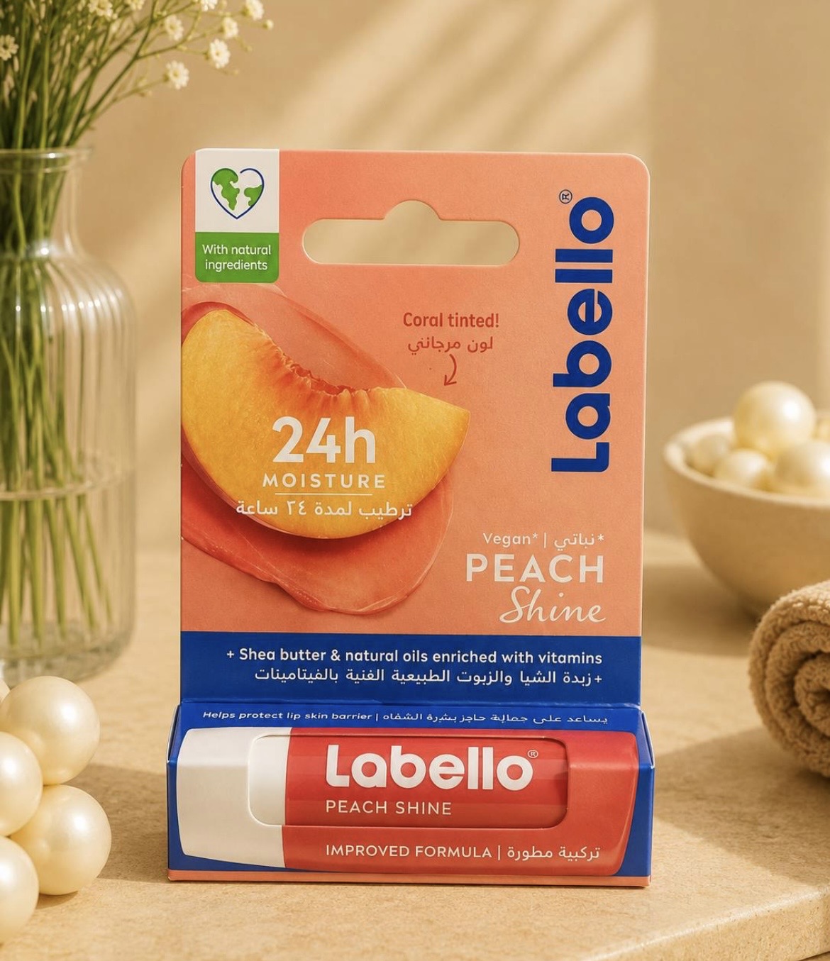 بالم لب لابلو (Labello) اورجینال مدل peach هلو