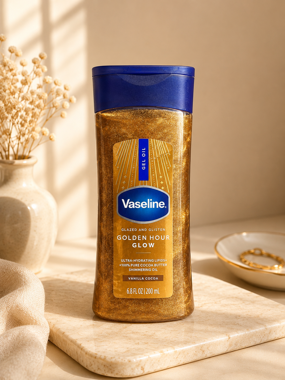 روغن شاین بدن وازلین مدل GOLDEN HOUR GLOW اورجینال ۲۰۰ میل